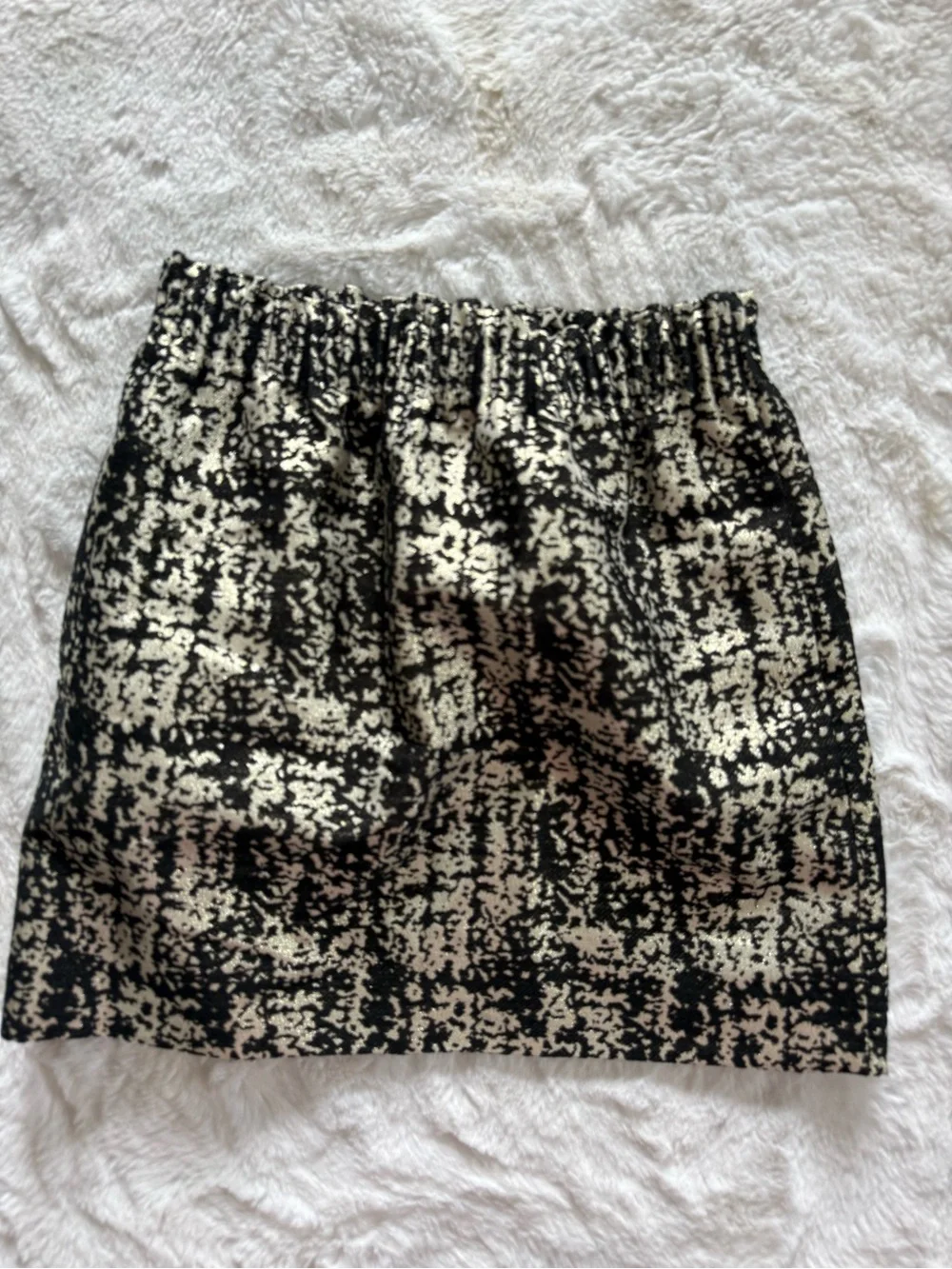 J. Crew Black and Gold Brocade Sidewalk Skirt